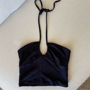 Aritzia Wilfred Black Halter Tank Top